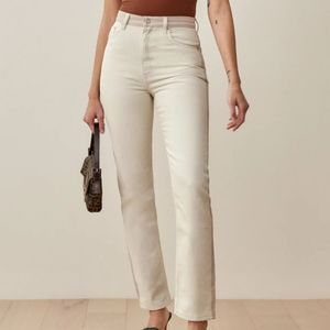 Reformation jeans Cynthia Tonal Reworked High Rise Straight Jeans